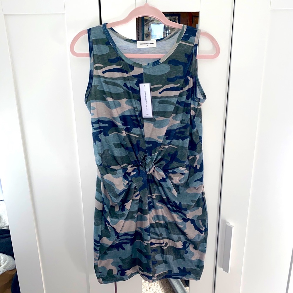 *GRAY MONROE* Camo, tie-front dress